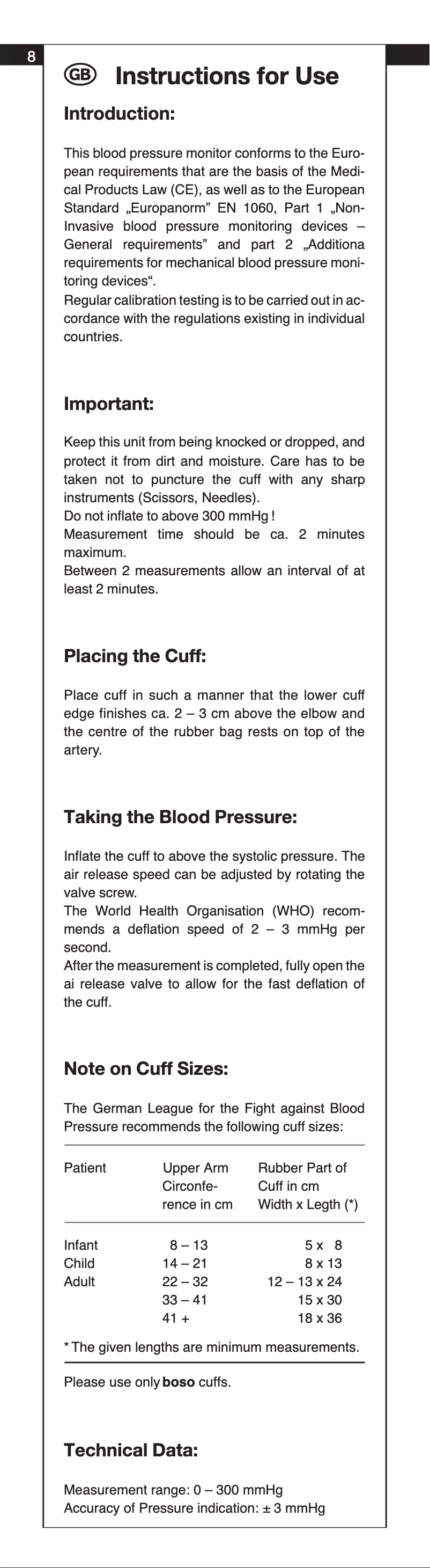 Page 1 de la notice Manuel utilisateur Boso Nova 2