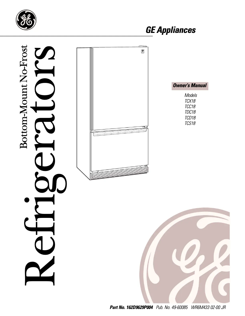 Page n°1 - Manuel utilisateur GE TCX18PAALBS