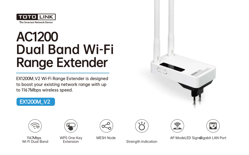 Page 1 de la notice Manuel utilisateur Totolink EX1200M_V2