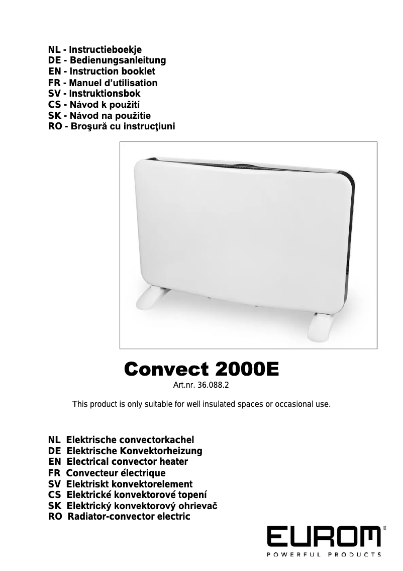 Page n°1 - Manuel utilisateur Eurom Convect 2000E