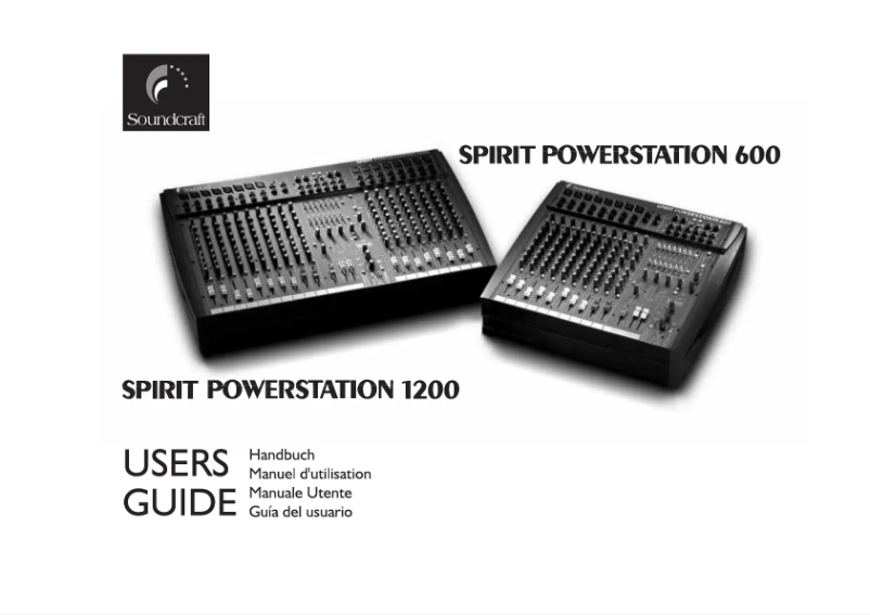 Page n°1 - Manuel utilisateur Soundcraft Spirit Powerstation 1200