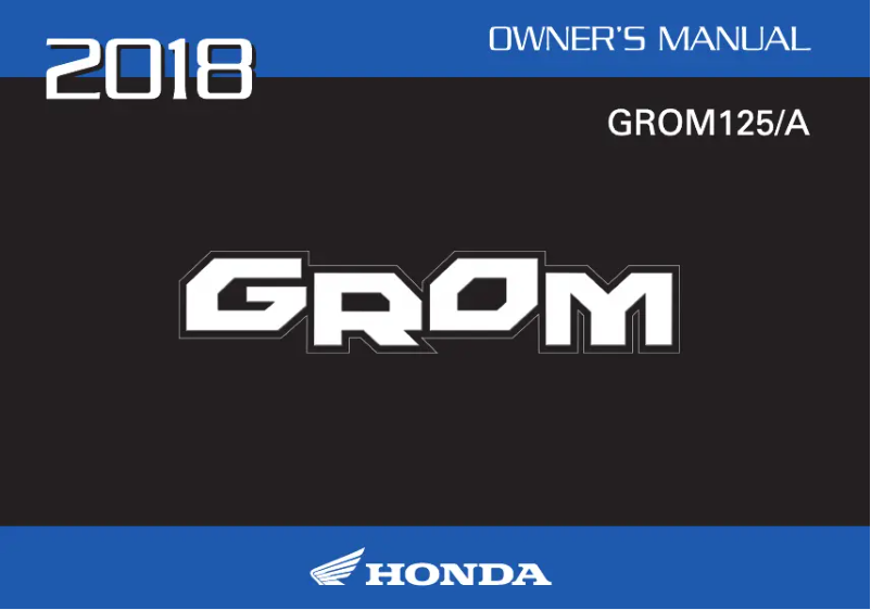 Page 1 de la notice Manuel utilisateur Honda GROM125 (2018)