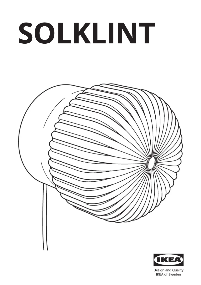 Page 1 de la notice Manuel utilisateur Ikea SOLKLINT 804.640.67