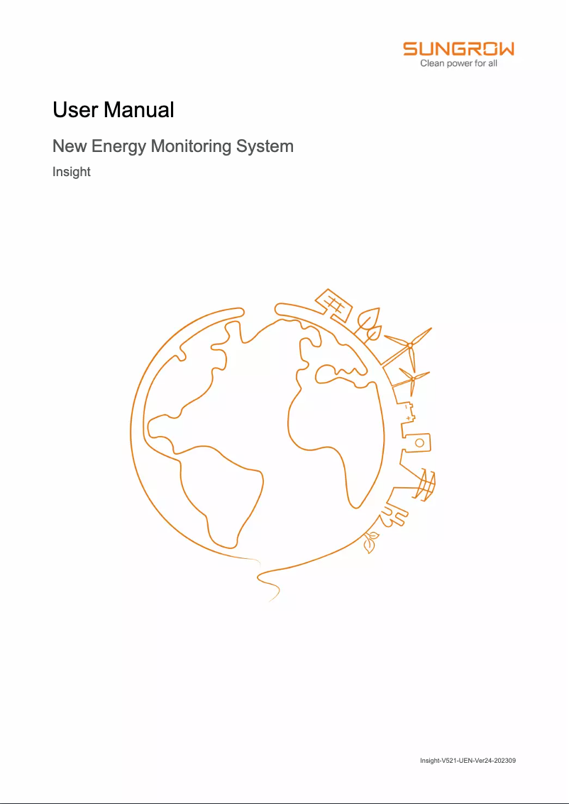 Page 1 de la notice Manuel utilisateur Sungrow Insight