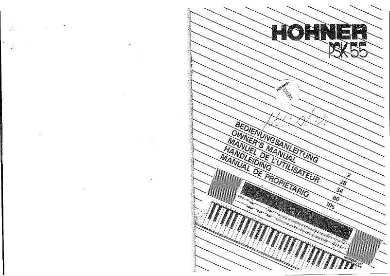 Página 1 del manual Manual de usuario Hohner PSK 55