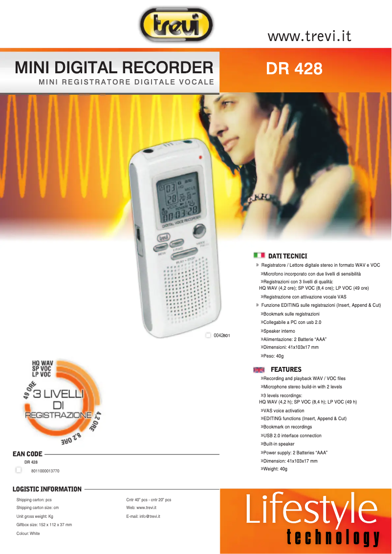 Page n°1 - Manuel utilisateur Trevi DR 428