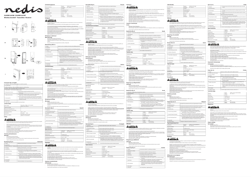 Page 1 de la notice Manuel utilisateur Nedis DOORB123CBK