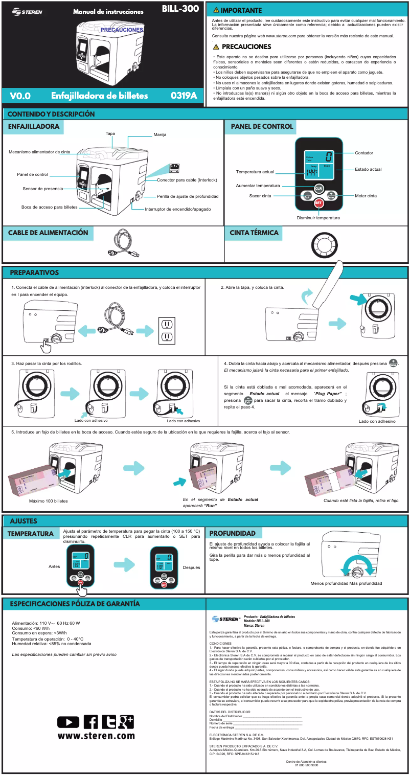 Página 1 del manual Manual de usuario Steren BILL-300