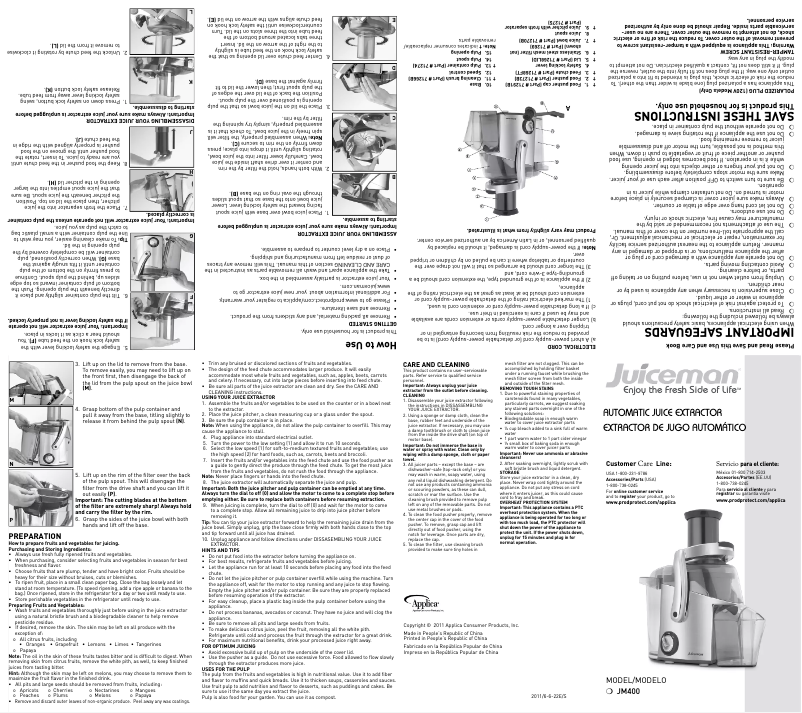 Page 1 de la notice Mode d'emploi Juiceman JM400