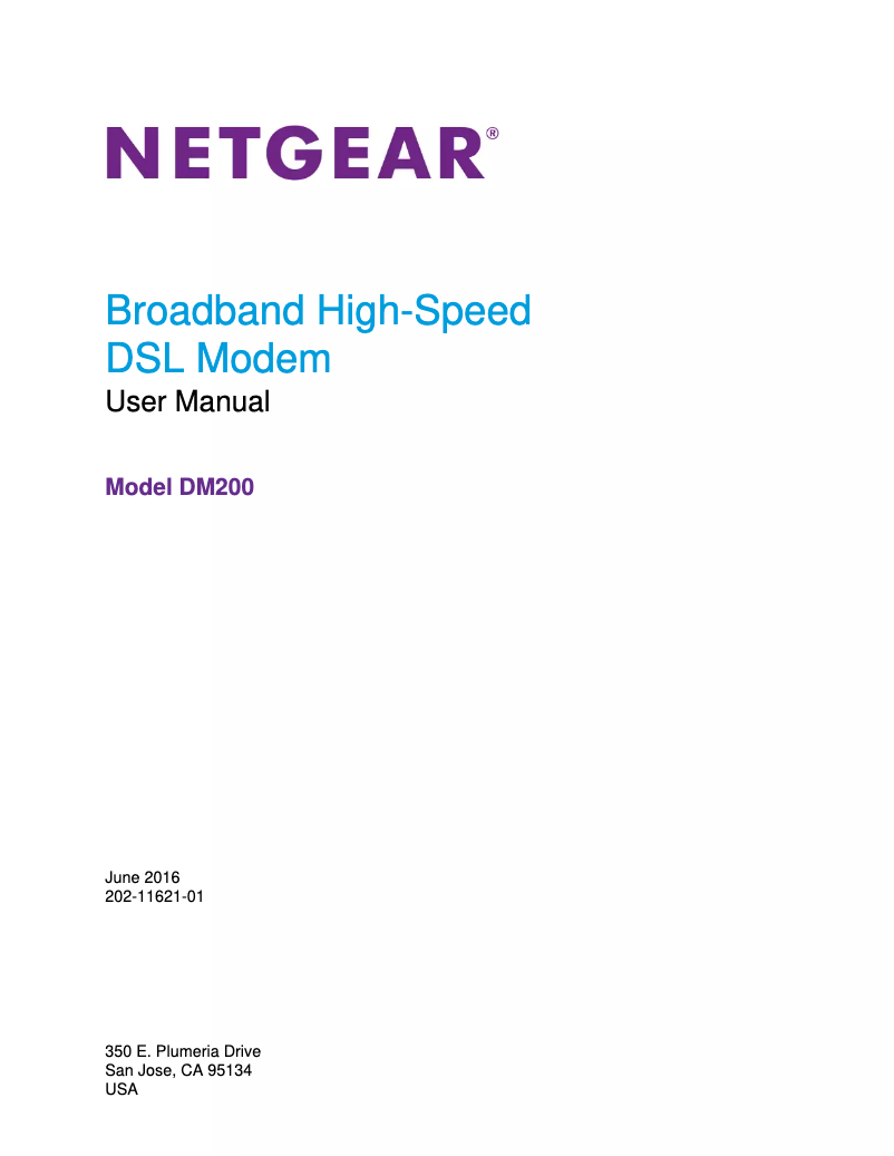 Page 1 de la notice Manuel utilisateur Netgear DM200