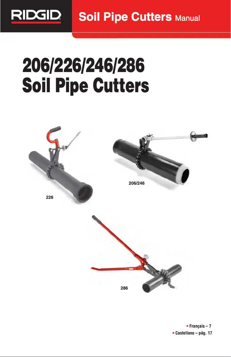 Page 1 de la notice Manuel utilisateur Ridgid 246S