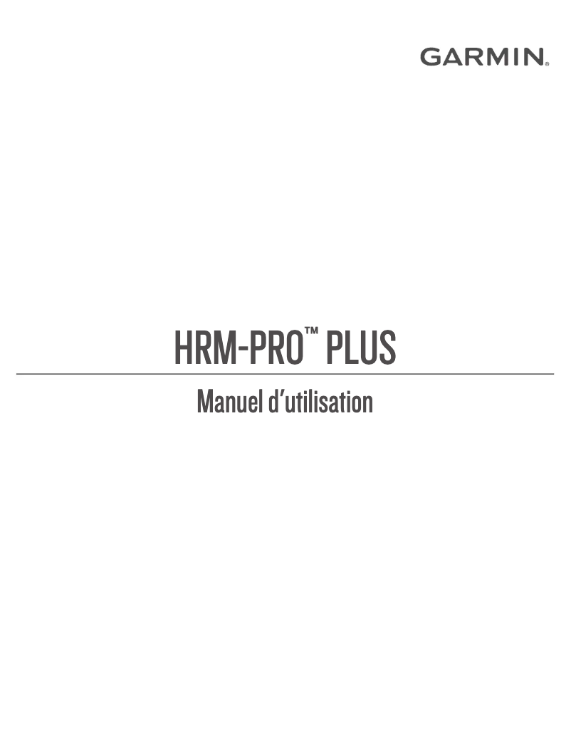 Page 1 de la notice Manuel utilisateur Garmin HRM-Pro Plus