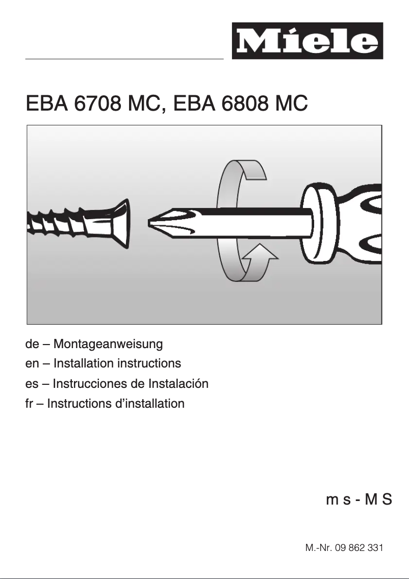 Image de la première page du manuel de l'appareil EBA6808