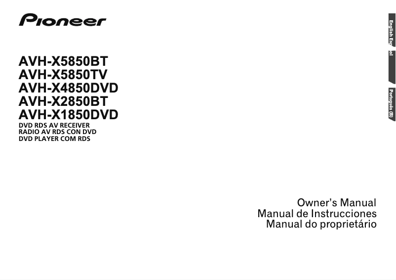 Page n°1 - Manuel utilisateur Pioneer AVH-X5850BT