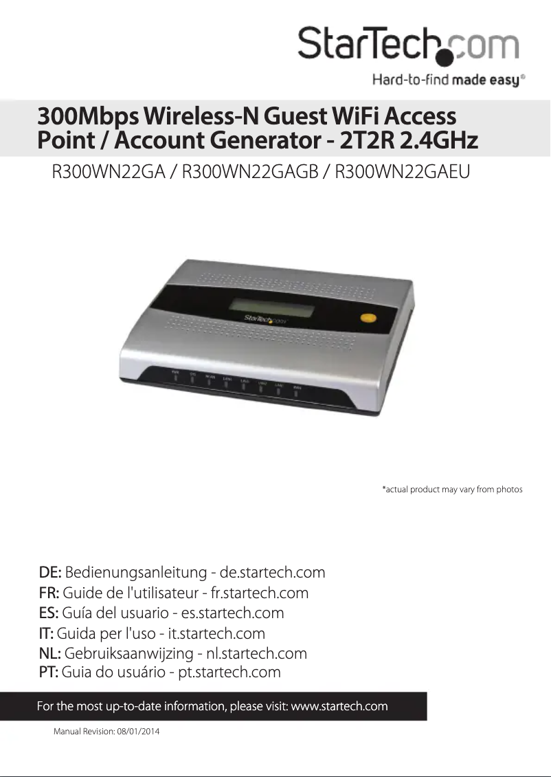 Image de la première page du manuel de l'appareil R300WN22GAGB