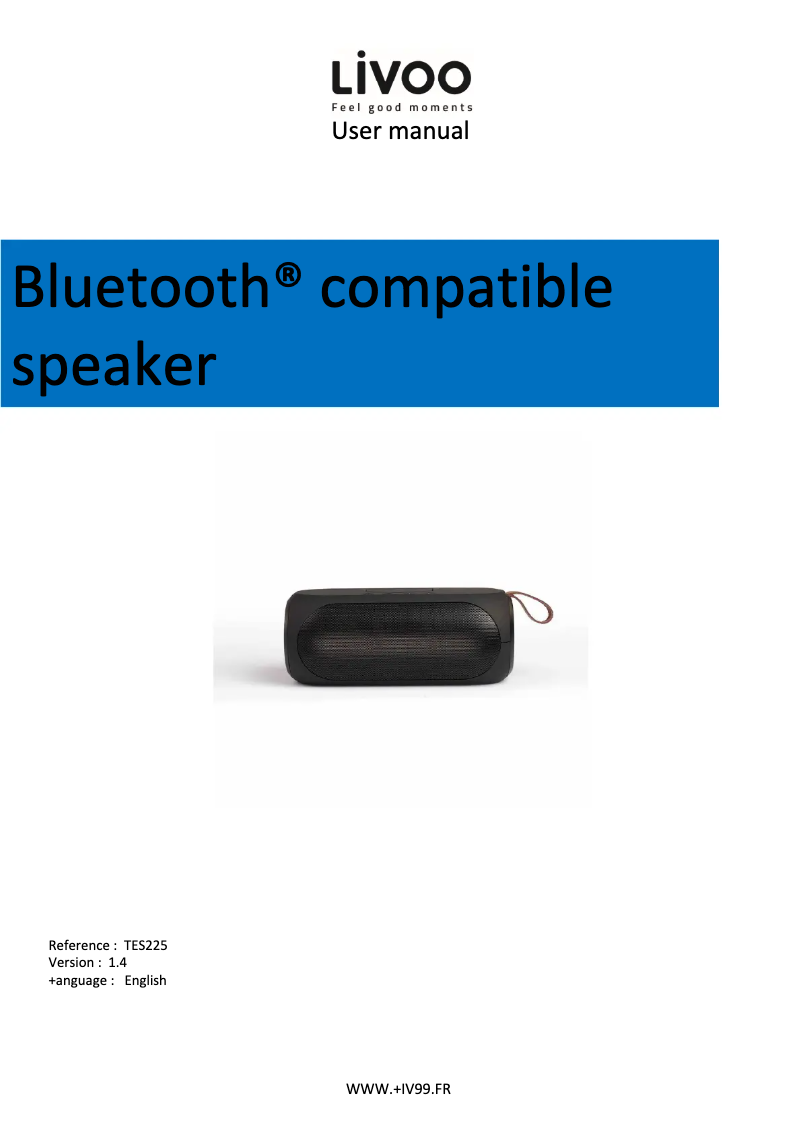 Page 1 de la notice Manuel utilisateur Livoo TES225
