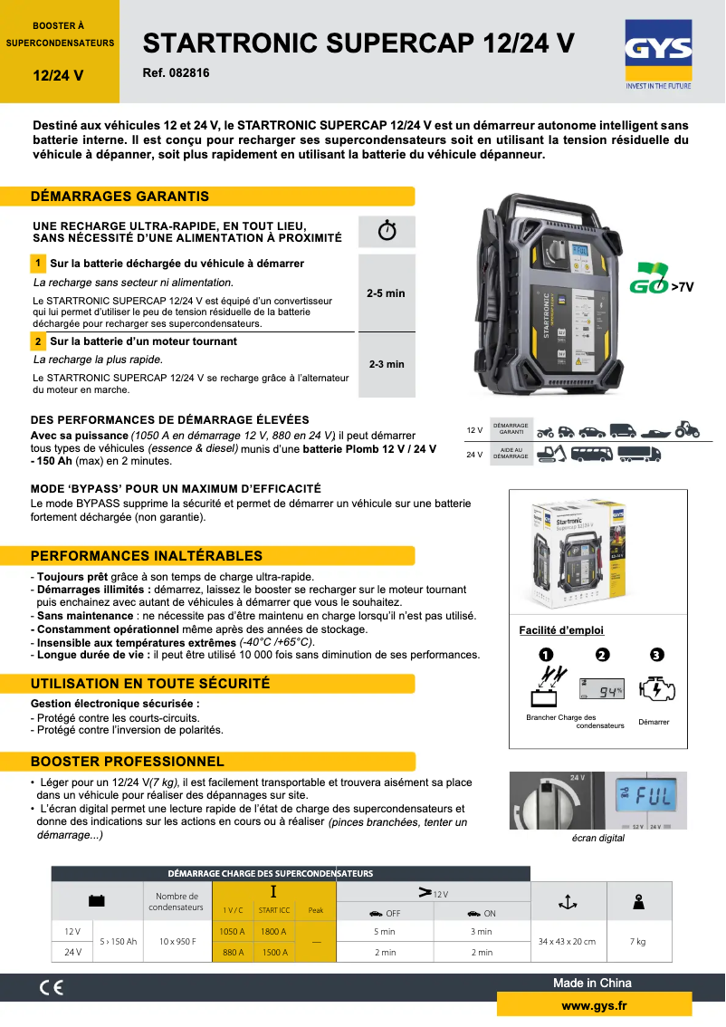 Image de la première page du manuel de l'appareil Startronic Supercap 12/24 V