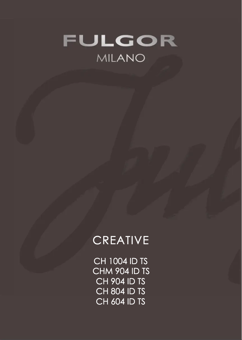 Page n°1 - Manuel utilisateur Fulgor Milano CH 804 ID TS