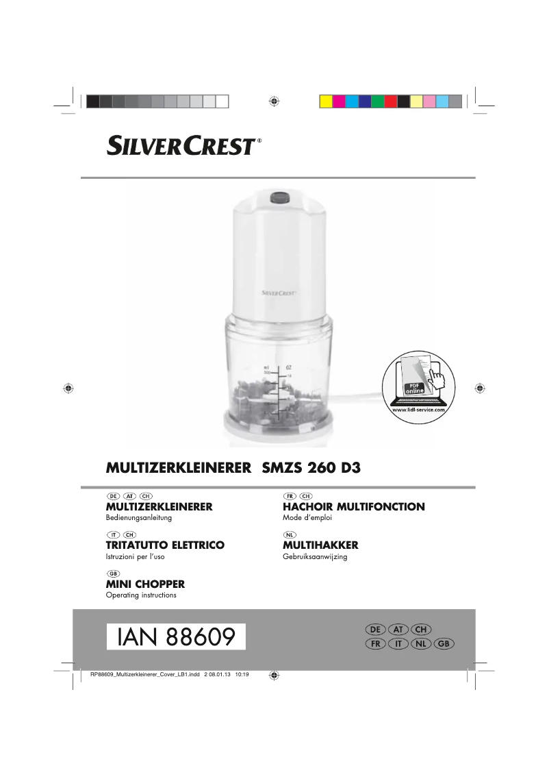 Page n°1 - Manuel utilisateur SilverCrest SMZS 260 D3
