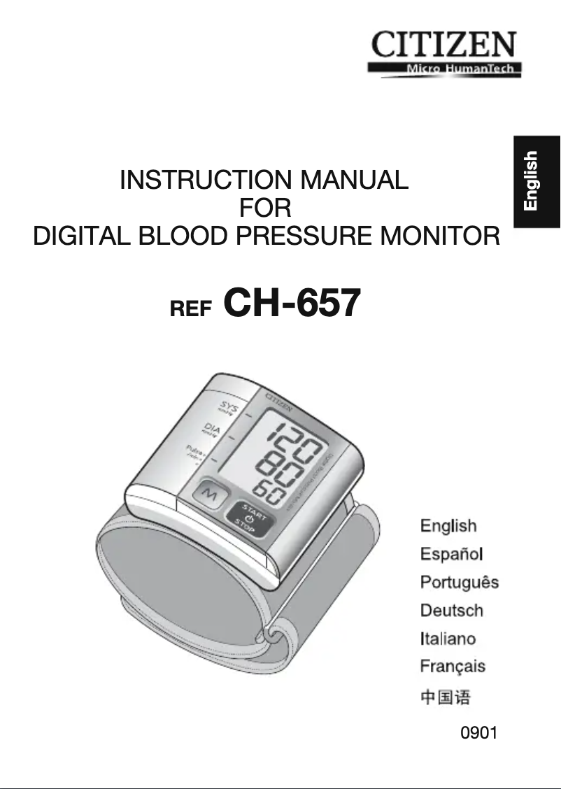 Page 1 de la notice Manuel utilisateur Citizen CH-657