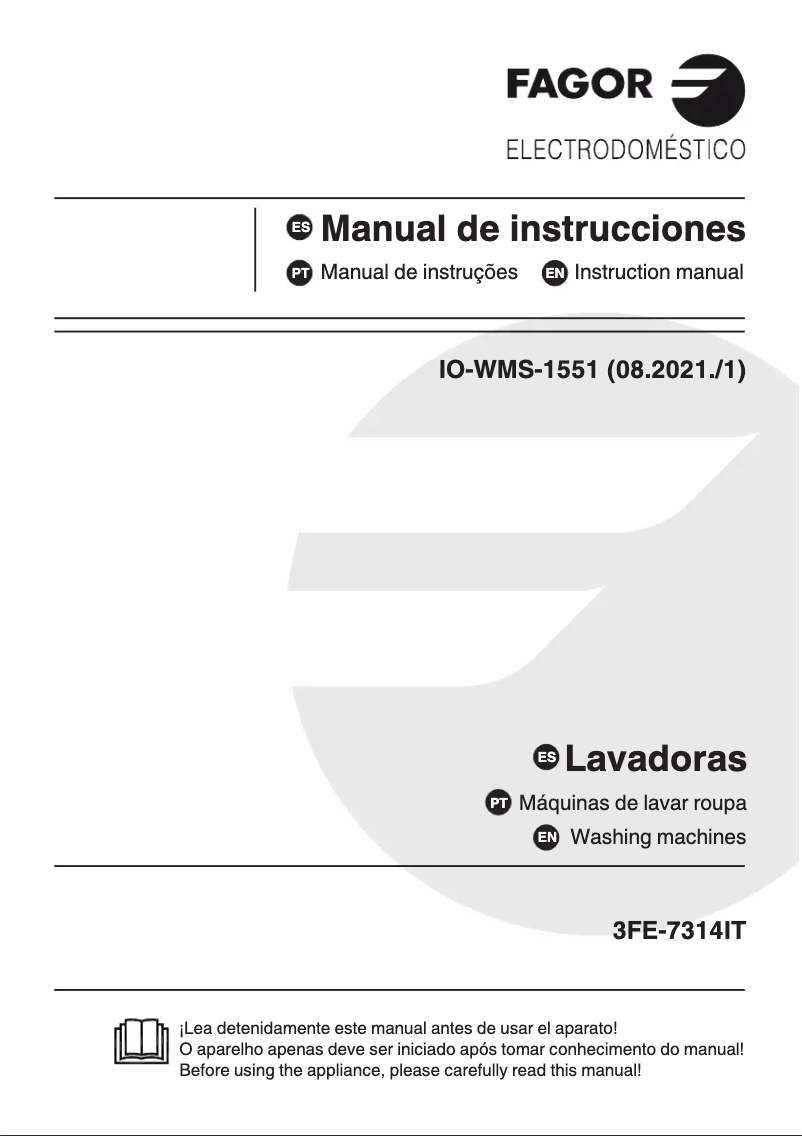 Page 1 de la notice Manuel utilisateur Fagor 3FE-7314IT
