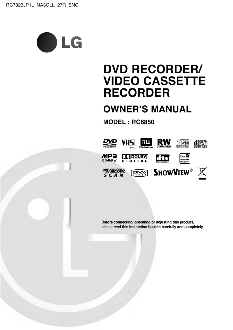 Page n°1 - Manuel utilisateur LG RC6850