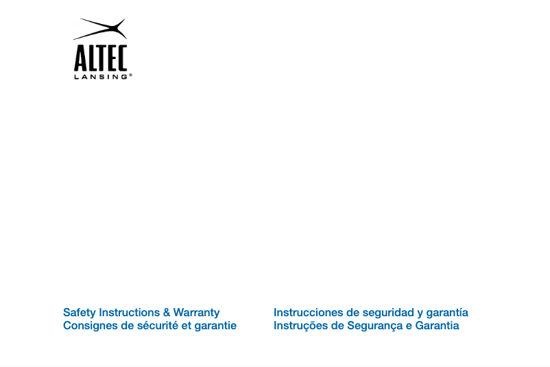 Page n°1 - Manuel utilisateur Altec Lansing FX3022WHT