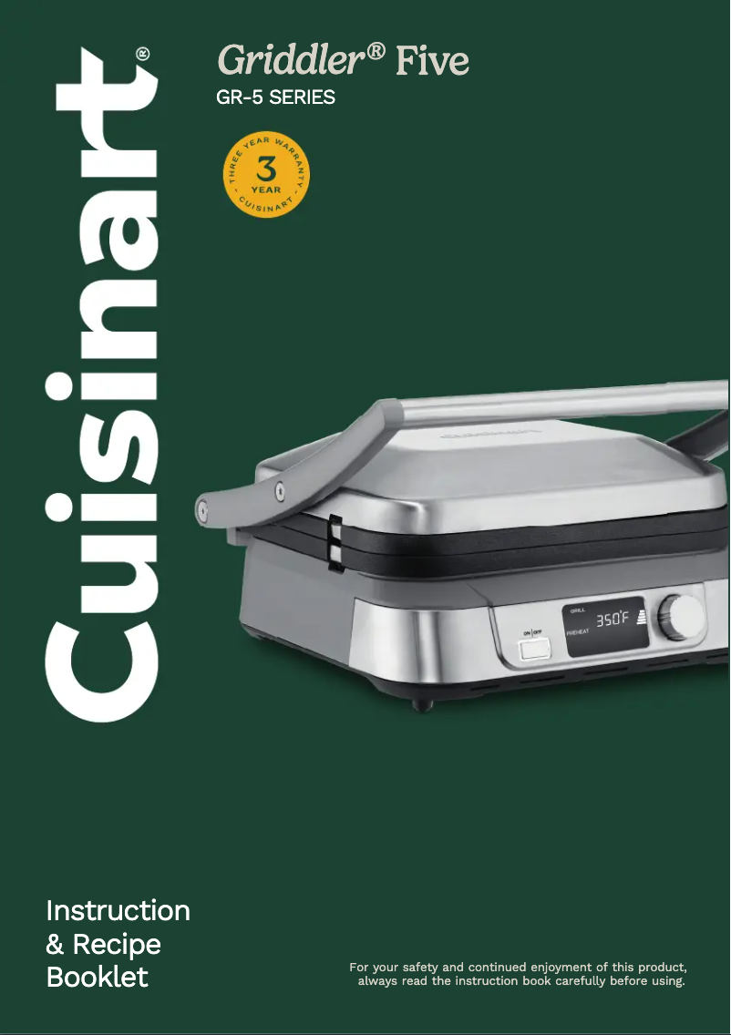 Image de la première page du manuel de l'appareil Griddler Five GR-5B