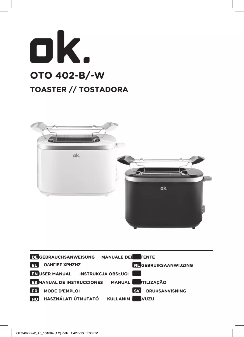 Page 1 de la notice Manuel utilisateur OK OTO 402-B