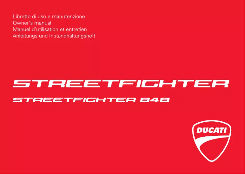 Page n°1 - Manuel utilisateur Ducati Streetfighter S (2012)