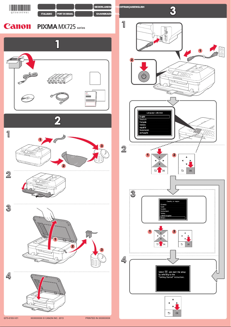 Page 1 de la notice Manuel utilisateur Canon Pixma MX725