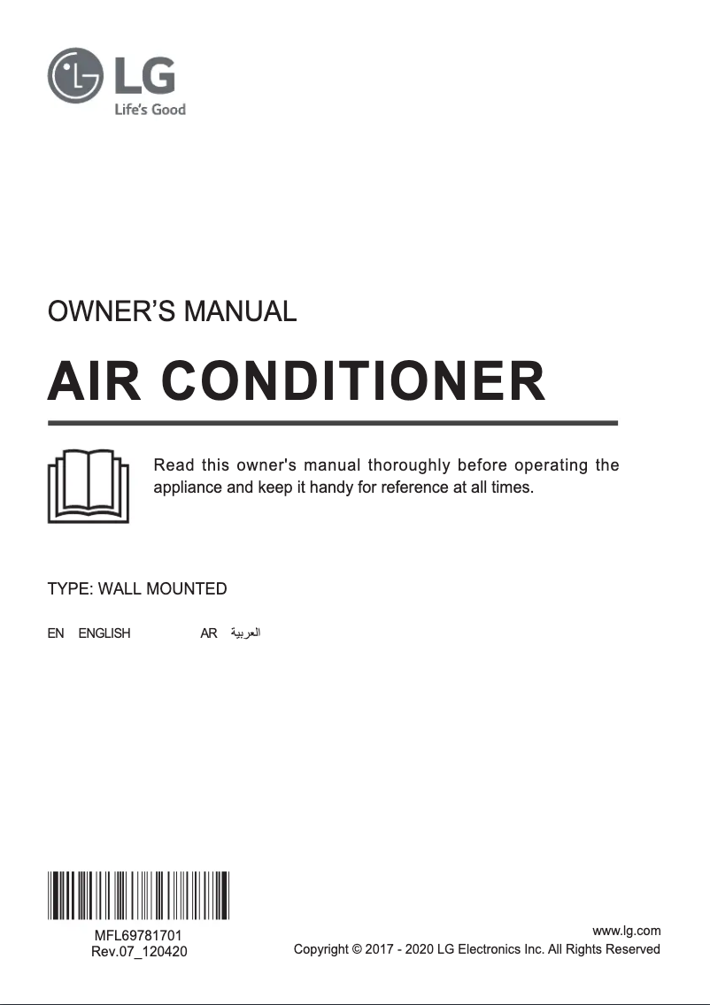 Page 1 de la notice Manuel utilisateur LG S4NW24K23WE