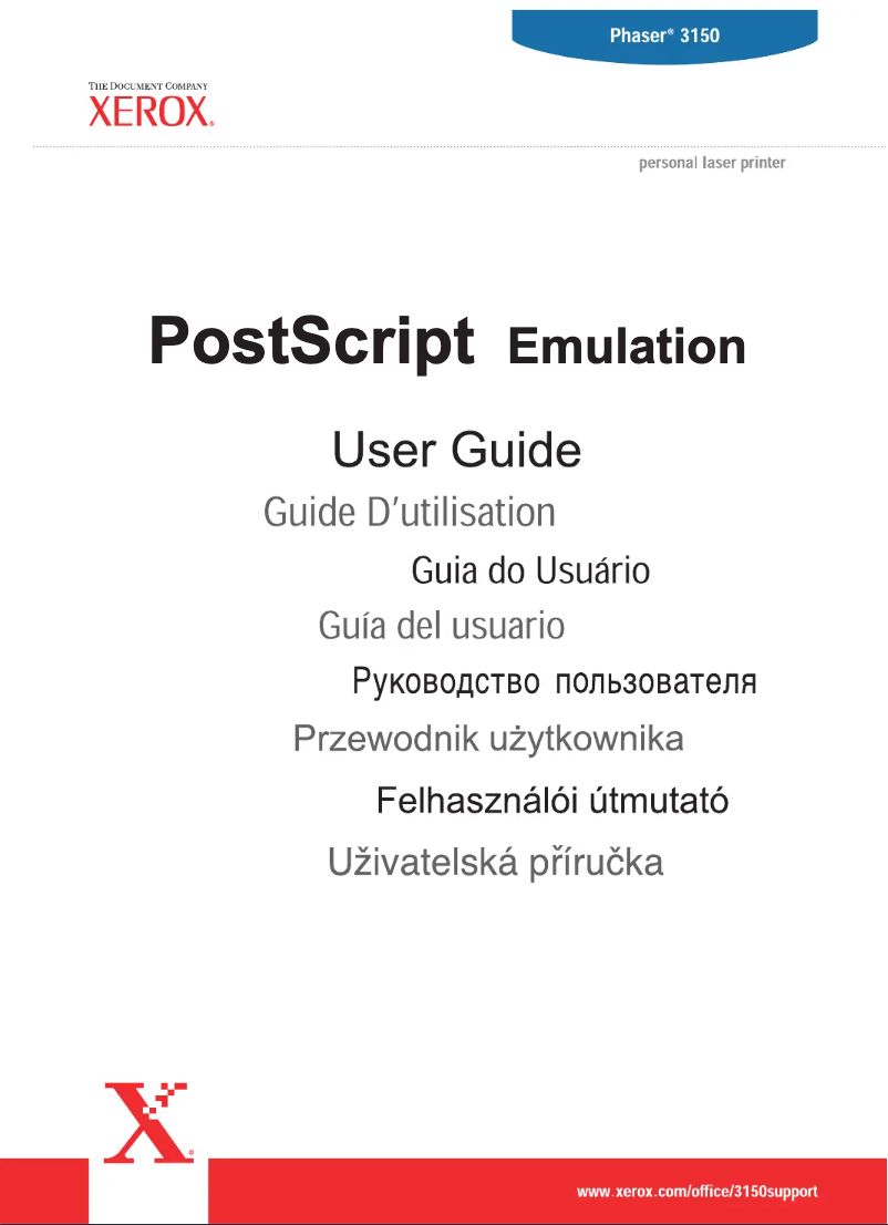 Page 1 de la notice Manuel utilisateur Xerox Phaser 3150