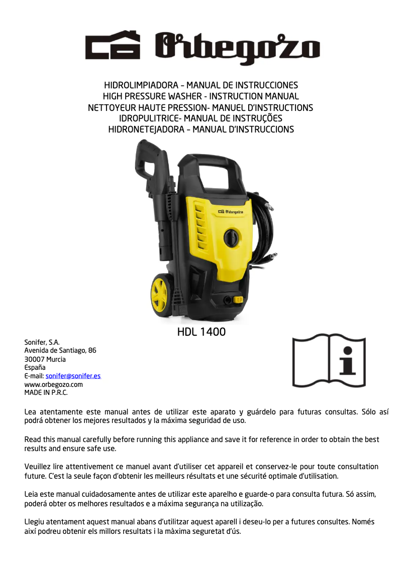 Image de la première page du manuel de l'appareil HDL 1400
