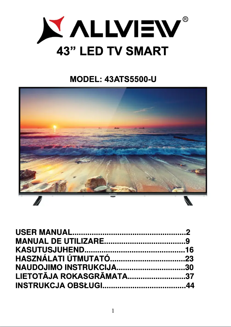 Page 1 de la notice Manuel utilisateur Allview 43ATS5500-U