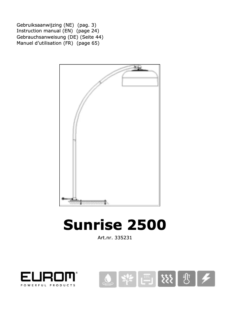 Página 1 del manual Manual de usuario Eurom Sunrise 2500