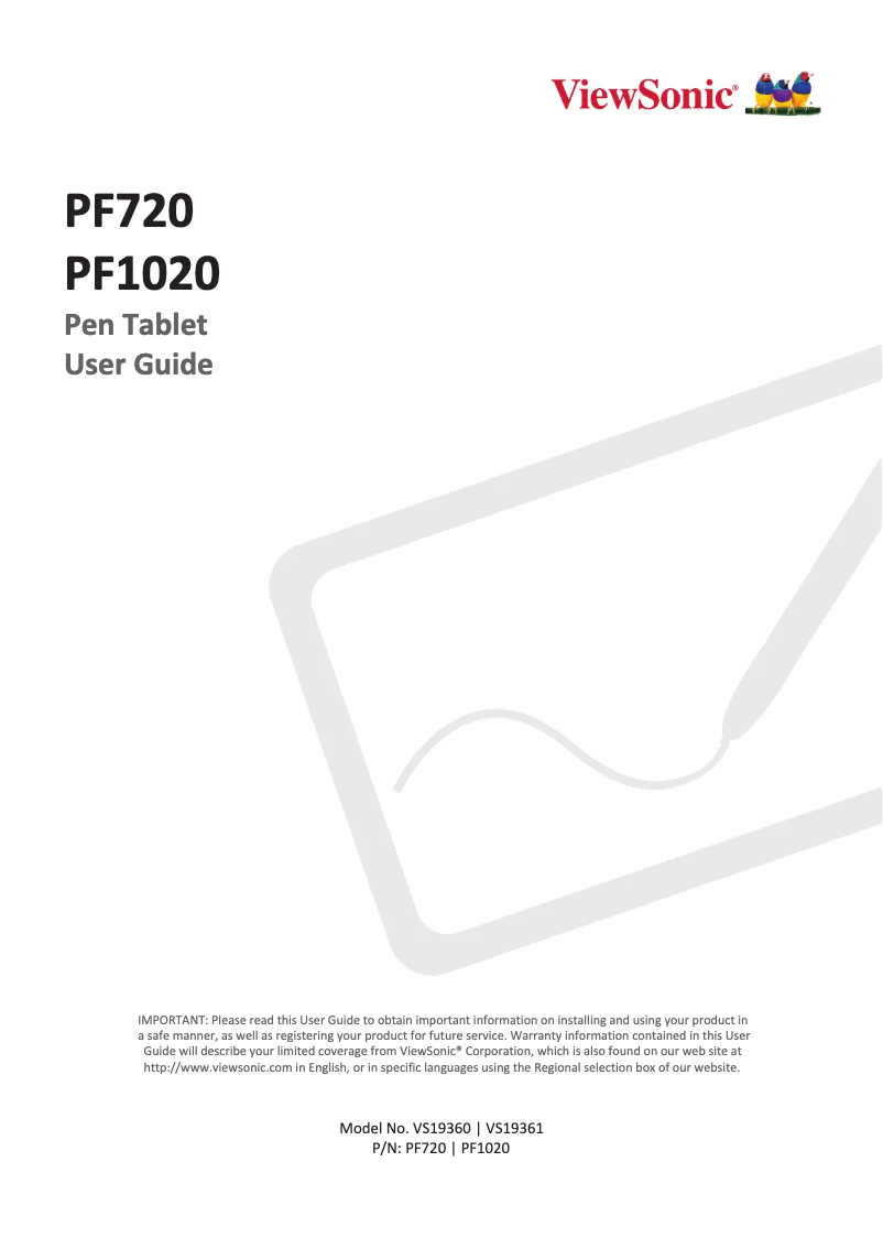Page 1 de la notice Manuel utilisateur Viewsonic PF720