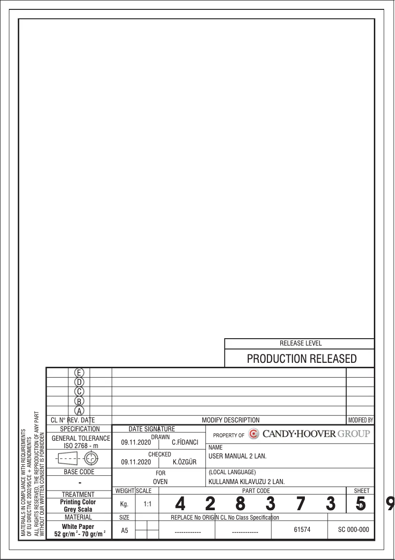 Página 1 del manual Manual de instrucciones Hoover HOC3U3148IN