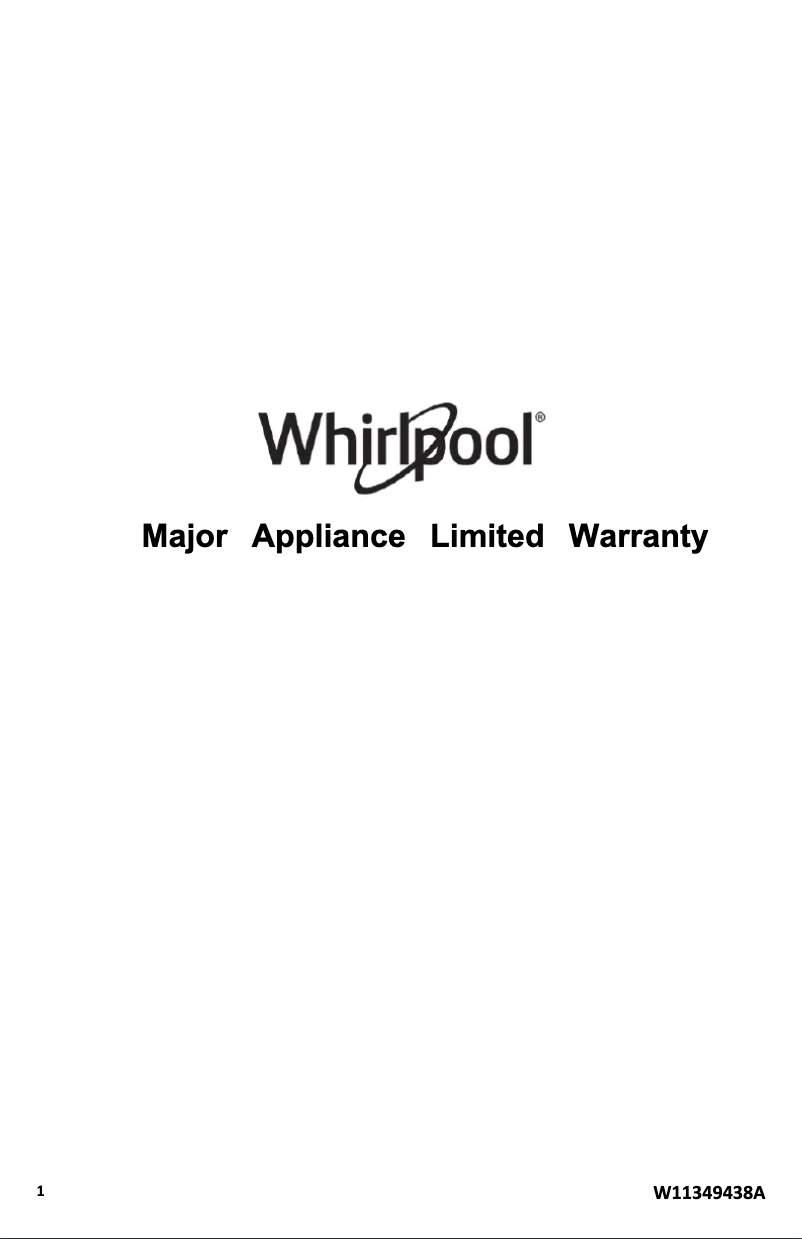 Page 1 de la notice Informations de garantie Whirlpool WFG505M0MW