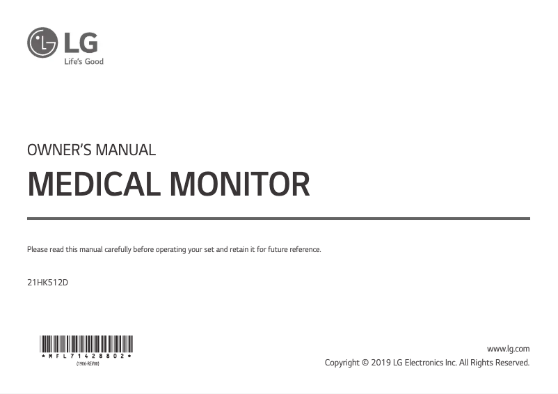 First page image of the manual for 21HK512D