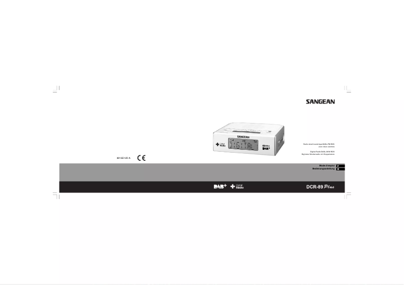 Page 1 de la notice Manuel utilisateur Sangean DCR-89 Plus