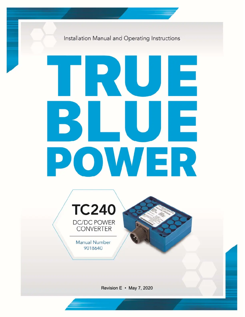 Page 1 de la notice Manuel utilisateur True Blue Power TC240