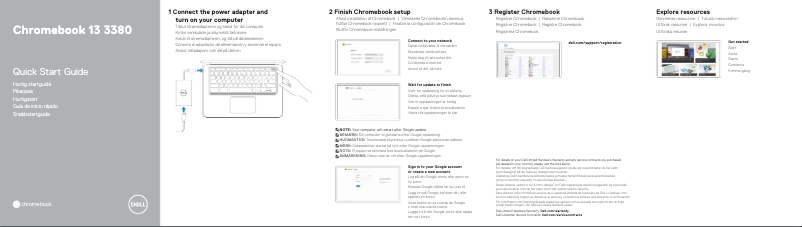 Page 1 de la notice Guide d'installation Dell Chromebook 13 3380
