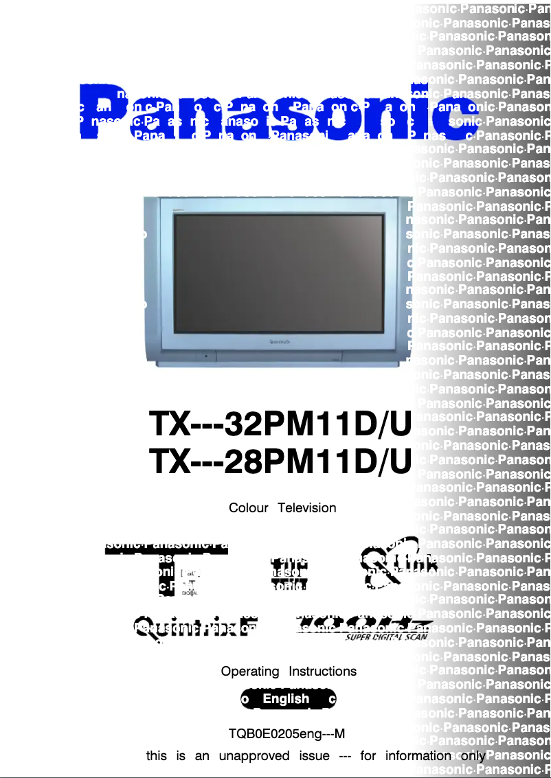 Image de la première page du manuel de l'appareil TX-32PM11DU