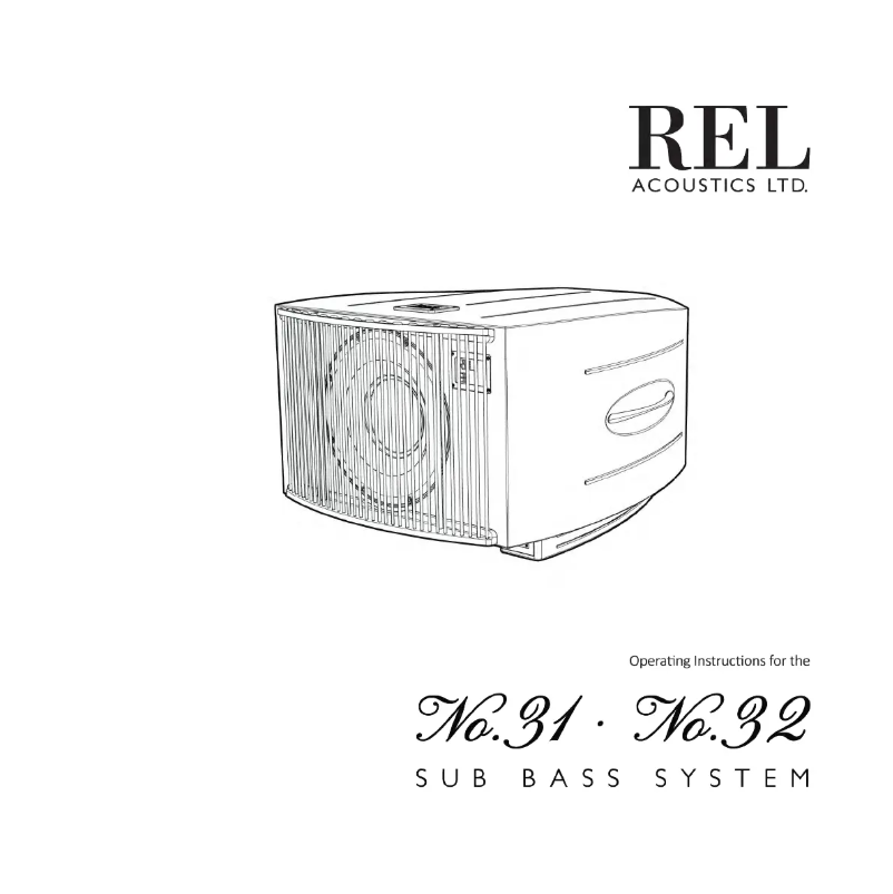 Page n°1 - Manuel utilisateur REL Acoustics No.31