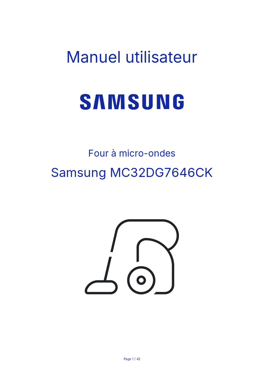 Page n°1 - Manuel utilisateur Samsung MC32DG7646CK