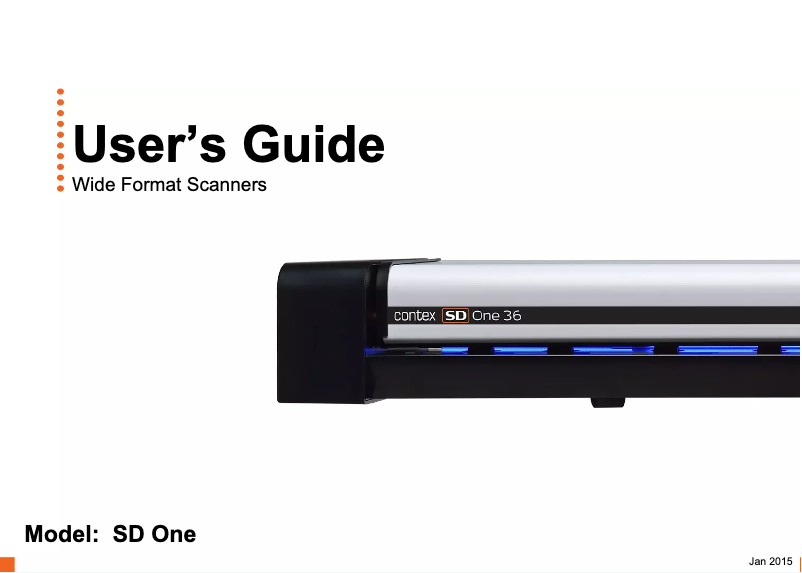 Page n°1 - Manuel utilisateur Contex SD One 36