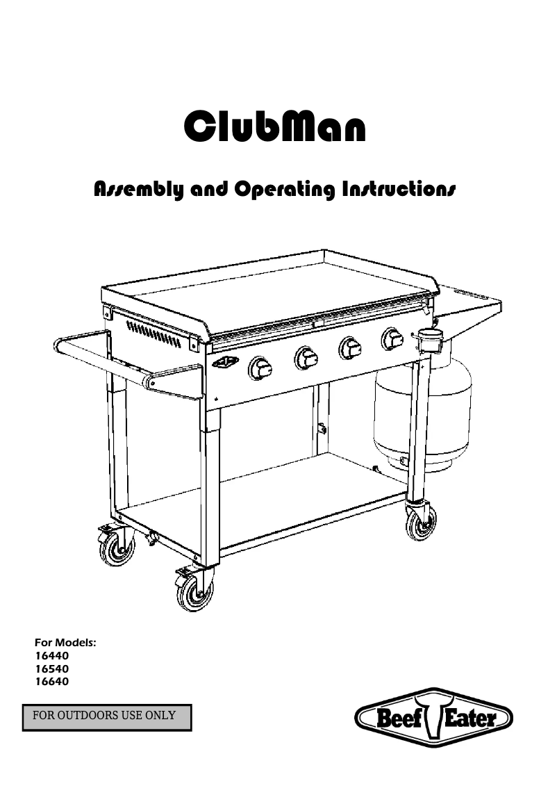 Page 1 de la notice Manuel utilisateur BeefEater Clubman