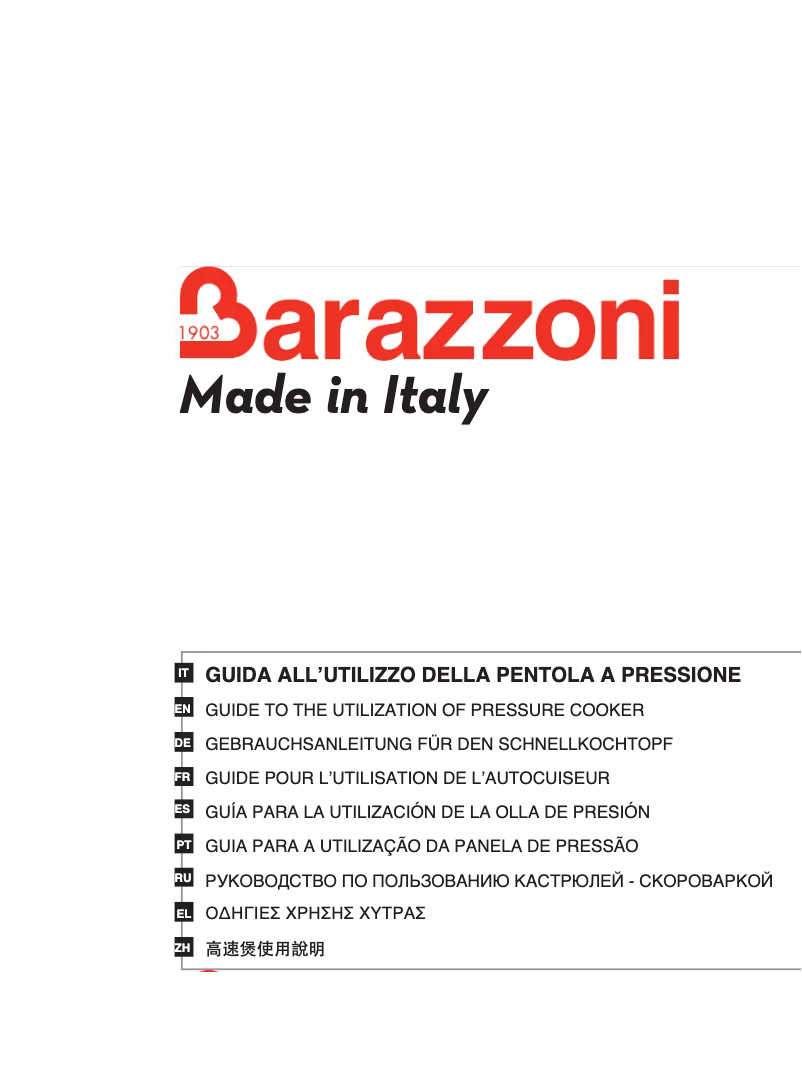 Page 1 de la notice Manuel utilisateur Barazzoni Amelia PA 047