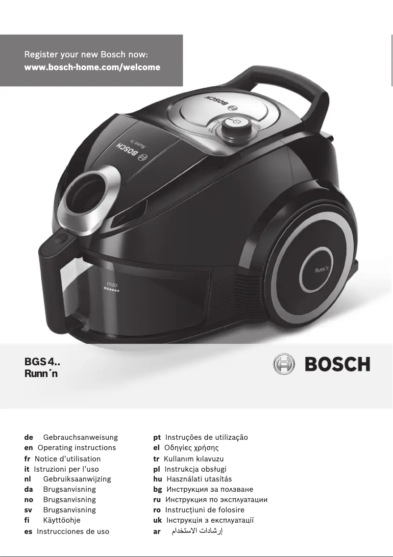 Page n°1 - Manuel utilisateur Bosch BGS41800